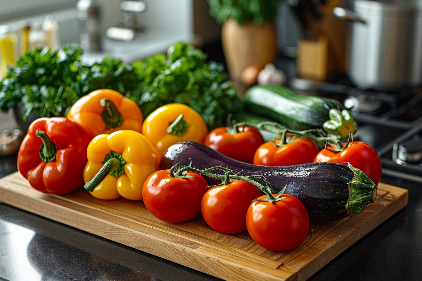 Préparation des légumes avant farcissage